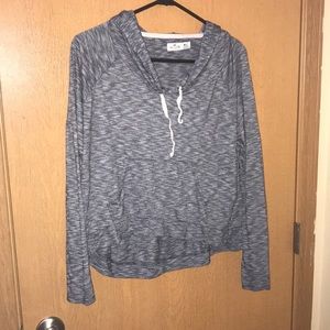 Grey and white sweater crop top